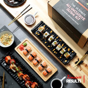 Craftzee Sushi Making Kit, 42-Piece Stainless Steel, Bamboo, Silicone Set with Rice Cooker, Molds, Knife, Bamboo Mat, Recipe Book, CZ91731