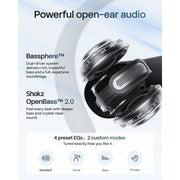 Shokz OpenFit Air 2 Open-Ear True Wireless Bluetooth Earbuds, Water Resistant, Black, T520-ST-BK-US