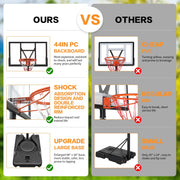 Ktaxon Portable Basketball Hoop Outdoor, 4.4-10FT