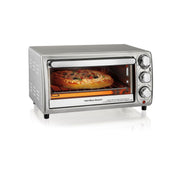 Hamilton Beach 31143 4-Slice Countertop Toaster Oven with Bake Pan, Stainless Steel
