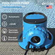 FOTING Q400206 1/3 HP Automatic Swimming Pool Cover Pump, 2250 GPH Submersible Water Pump