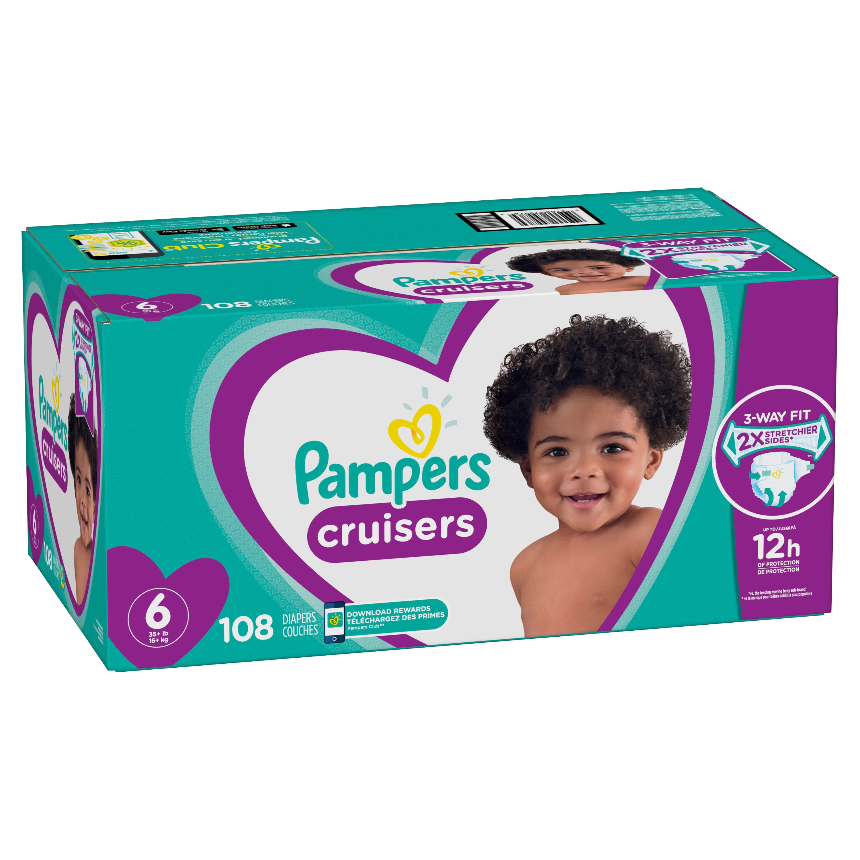 Pampers SG_B010OVIR90_US Diapers Size 6, 108 Count Cruisers Disposable VIPOutlet