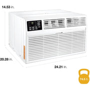 Whirlpool WHAT142-HAW 14,000 230V Air Conditioner with Supplemental Heat, Dehumidifier and Remote, Wall AC Unit for Apartment, Living Large Rooms up to 700 Square Feet in White, 14000 BTU