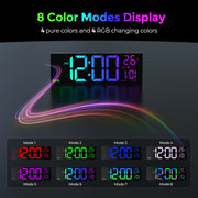 MPOW 16 Large Digital Wall Clock with Remote Control, Alarm Clock for Bedroom