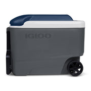 Igloo MaxCold 40qt Rolling Cooler with Thermecool Foam Insulation, Oversized Wheels, Flip-Up Tow Handle, Carbonite
