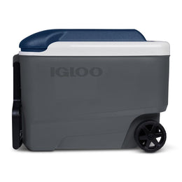 Igloo MaxCold 40qt Rolling Cooler with Thermecool Foam Insulation, Oversized Wheels, Flip-Up Tow Handle, Carbonite