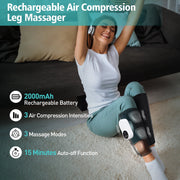 AITREE Cordless Leg Massager, Calf Compression Wraps with 3 Heat Levels, 3 Massage Modes, Adjustable Fit, Rechargeable, 2 Pieces