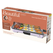 Beautiful XL Electric Griddle, 12 x 22 in, Non-Toxic EverGood Ceramic Coating, Lavender, 1500W, 19983