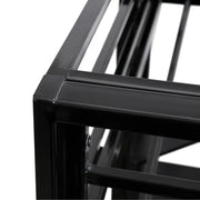 FurniHQ SCXZ-6W7-608 Twin Size Loft Bed with Desk and Shelves, Metal Frame, Full-length Guardrail, Hold up to 200lbs, Black 79.53