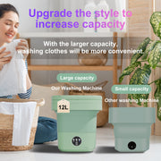 Pentantan 105210 12L Portable Washing Machine, Mini Foldable Washer for Apartment, RV, Travel, Green