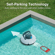 Winny Pool Cleaner HJ1102-WM Automatic Pool Vacuum with Dual Powerful Suction Ports for Above/In Ground Flat Pool Up to 538 Sq.Ft (White and Blue)