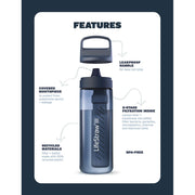 LifeStraw Go Series BPA-Free Water Bottle with Filter - Aegean Sea Blue - 22 oz.