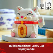 LEGO Lucky Cat Building Toy, 280 Pieces, Waving Paw Action, White, Ages 9+, 6523866
