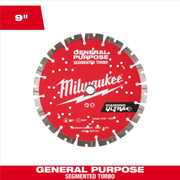Milwaukee 49-93-7532 Diamond Ultra Segmented Turbo General Purpose Diamond Blade, 9 in