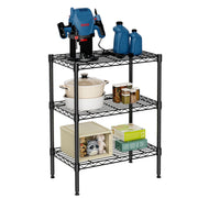Edx 3-Tier Metal Wire Storage Shelf Unit, Adjustable Height, Black, 31-Inch