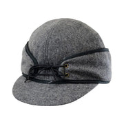 Crown Cap Wool Blend Railroad Cap with Adjustable Lace-Up Front, Pull-Down External Ear Band, Quilted Polyester Lining, Charcoal, Size 7-3/4, 80675921