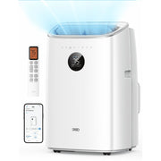 DREO Portable Air Conditioner, 8000 BTU ASHRAE, Drainage-Free Cooling, 45dB Quiet Operation, Smart Voice and App Control, 24H Timer, Fan and Dehumidifier, Covers Up to 150 sq ft, White, DR-HAC0