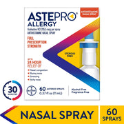 Astepro Allergy Antihistamine Nasal Spray, Steroid Free, 120 Metered Sprays, 0.78 fl oz, 24-Hour Relief