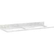 Signature Hardware Marble Vanity Top with Matching Backsplash, Carrara Marble Finish, Rectangular, 61 in, Wall Mount 940381-0-RUMB-S30.5-NS
