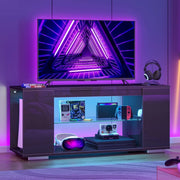 Pinmoco L103720X-YBLK 47'' Gaming Entertainment Center with LED Lights, Black