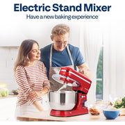 SPECSTAR VH1566-BK 4.75 Quart Multifunctional Stand Mixer, 8 Speed Electric Kitchen Mixer w/380W Motor, Red