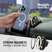 Scosche MagicMount MS 5-in-1 MagSafe Car Phone Mount, Magnetic Holder with Vent, Dashboard, Back of Display Mounts, Adjustable Angles, Black, SMS1ODVR-1