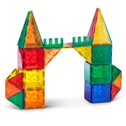 TYTAN Magnetic Tiles 100-Piece Building Set, Colourful STEM Educational Toy with Assorted Shapes, Wheeled Base, Carry Bag Included, Ages 3+, 18401