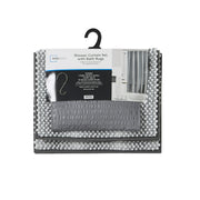 Mainstays TXT-BTH-15PC-WM Textured Grey 15 Piece Shower Curtain & Rug Bath Set, 70x 72, Grey