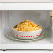 Nostalgia Retro Microwave Oven, 1.1 Cu Ft Capacity, 1000W Countertop, 8 Auto Cook Programs, Ivory