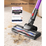 Hosaud Cordless Stick Vacuum Cleaner, 45000pa Suction, 550W Motor, 55min Runtime, 2600mAh Battery, Lightweight, Purple