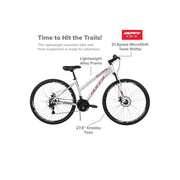 Huffy 56851 Rangeline Womens Mountain Bike, 27.5 inch, Silver