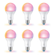 WiZ Connected LED 100-Watt A21 Tunable White Dimmable Smart Light Bulb, Frosted, E26 Medium Base, 6-Pack, R604280-6
