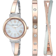Anne Klein AK-5441RTST Women's Premium Crystal Accented Bangle Watch Set