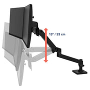 Ergotron LX Pro Premium Dual Direct Monitor Arm, Desk Mount, Matte Black, Fits 2 Monitors up to 27 in, 20.8 in Height Adjustment, VESA Compatible, 45-684-292