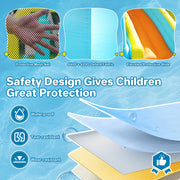 Patbrela 9 in 1 Large Inflatable Water Slide Bounce House with 750W Blower, Dual Water Slides, Water Blasters, Deep Pool, Basketball Hoop, Water Cannon, 211 in x 104 in x 143 in