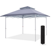 Mastercanopy 654358569 13 x 13ft Pop-up Canopy Tent, Gray Two-Tone, Water-Resistant Polyester Roof, Auto Extending Eaves, Rust-Resistant Steel Frame, 654358569