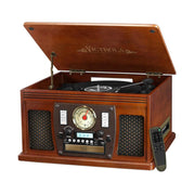 Victrola VTA-600B MH 7-in-1 Bluetooth Record Player with USB Recording, Mahogany