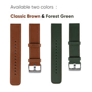 Wyze Smartwatch Band Genuine Leather Replacement Strap Forest Green Adjustable 22mm Width WWSTRPFG