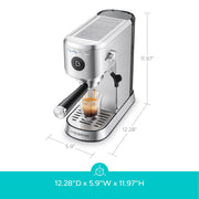 Casabrews Espresso Machine, 20-Bar Pressure, Stainless Steel, 34 oz Water Tank, 5418 Basic