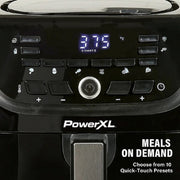 PowerXL AF-E6001-L 6-Qt Digital Vortex Air Fryer With 10 Quick-Touch Presets, Black