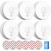 SITERWELL Smoke Detector with Photoelectric Sensor, 10-Year Product Life, Low Battery Warning, Magnetic Fastening Kit, 6 Pack GS509A