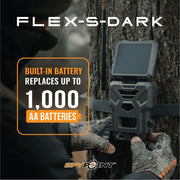 Spypoint Flex-S-Dark Solar Cellular Trail Camera, Built-In Solar Panel, 40MP Photos, 1080p Videos with Sound, No-Glow Night Vision, Motion Activated, GPS Enabled, Weather Resistant