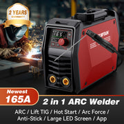 ARCCAPTAIN ARC165 Pro Stick Welder, Bluetooth App Control, IGBT Inverter, 110V/220V MMA Welding Machine with Adjustable Hot Start, Arc Force, Lift TIG and Anti-Stick