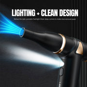 Lescolton Cordless Mini Hair Dryer, 3 Speeds, Metal Body, Battery Powered, Black, Includes Concentrator and Short Nozzle, LS-089