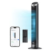 Dreo Smart Tower Fan, 40 in Standing Fan, 90 Oscillating, 26 ft/s High-Speed, 5 Speeds, 4 Modes, Quiet Operation, Touch Remote App Voice Control, Silver DR-HTF008S