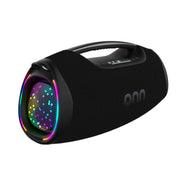 onn Portable Boombox with Bluetooth and 6 LED Lighting Modes, Black