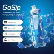 Cirkul GoSip Flavored Water Bottle with Blue Raspberry Flavor Cartridge, 18.3 Fl Oz, Plastic, Caffeine Enhanced