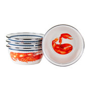 Golden Rabbit Lobster Enamelware Collection Salad Bowl 4-Piece Set