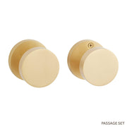 EH.RO.3025.30.L/R.SBS-NB-N - Contemporary Round Knob w/spring assistance Solid Brass Passage Interior Door Set w/ Round Escutcheon ?- No Backset - Satin Brass