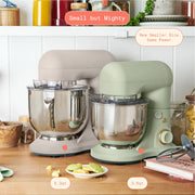 Beautiful 19468 3.5 Qt Stand Mixer, Sage Green With Flat Beater, Dough Hook, Whisk